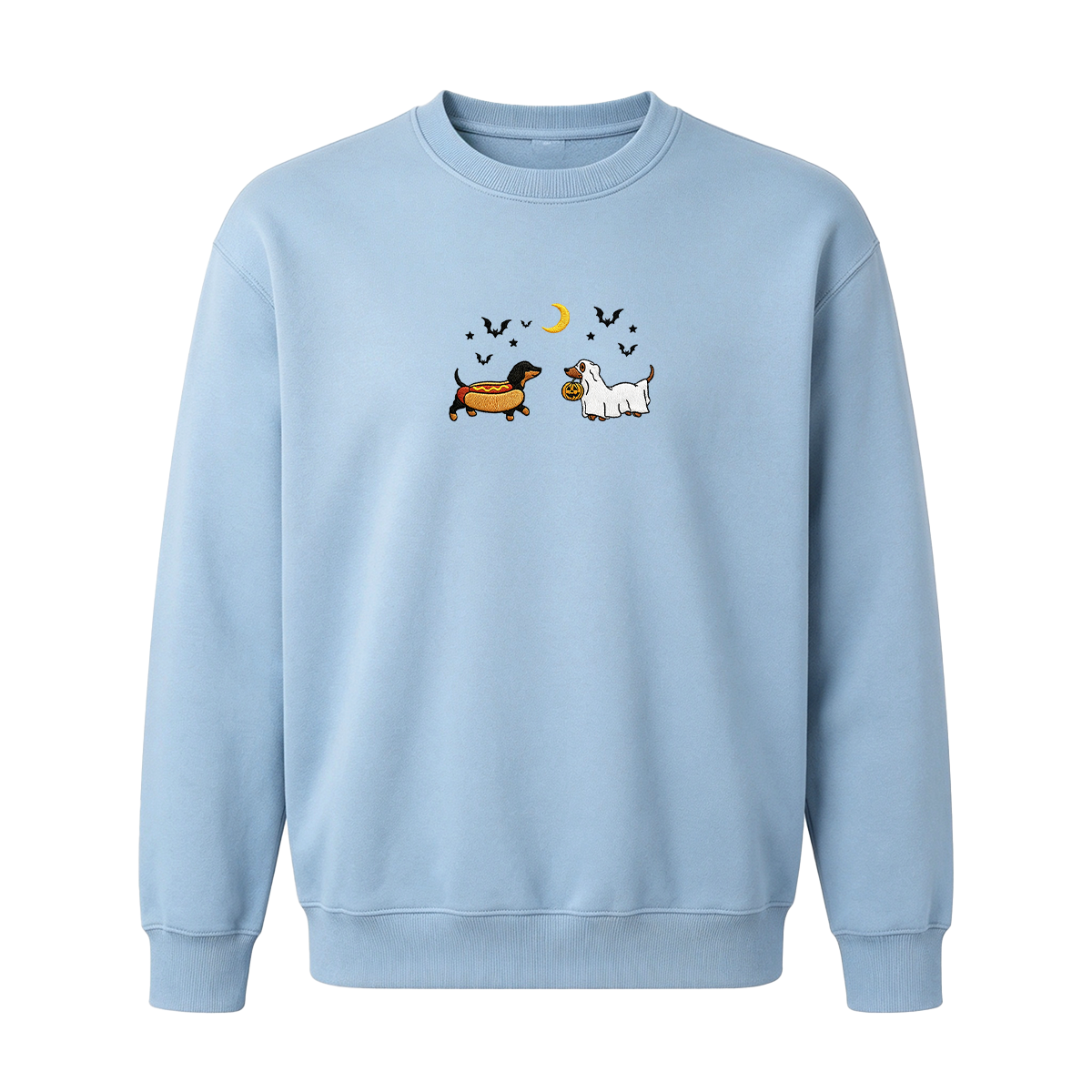 Embroidered Halloween Black and Brown & Brown Dachshunds Spooky Season Sweatshirt