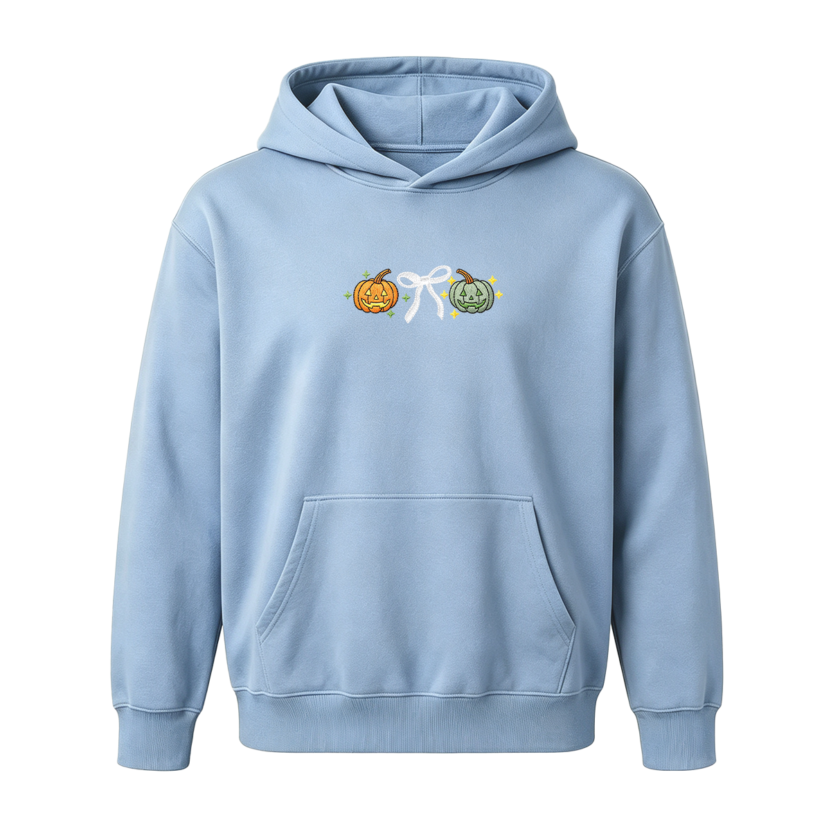 Embroidered Halloween Coquette Pumpkins Hoodie