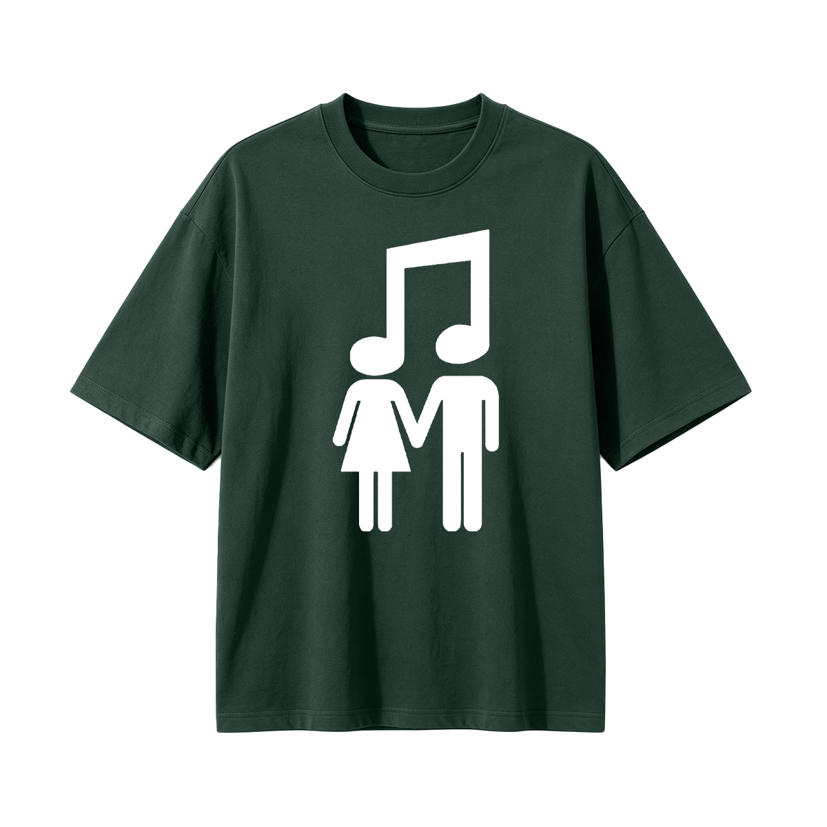 Music Note Couple Oversized T-shirt