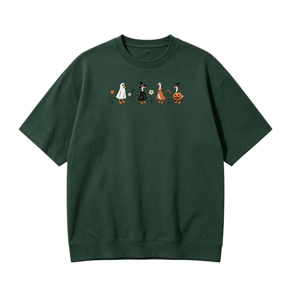 Embroidered Spooky Goose Halloween T-shirt