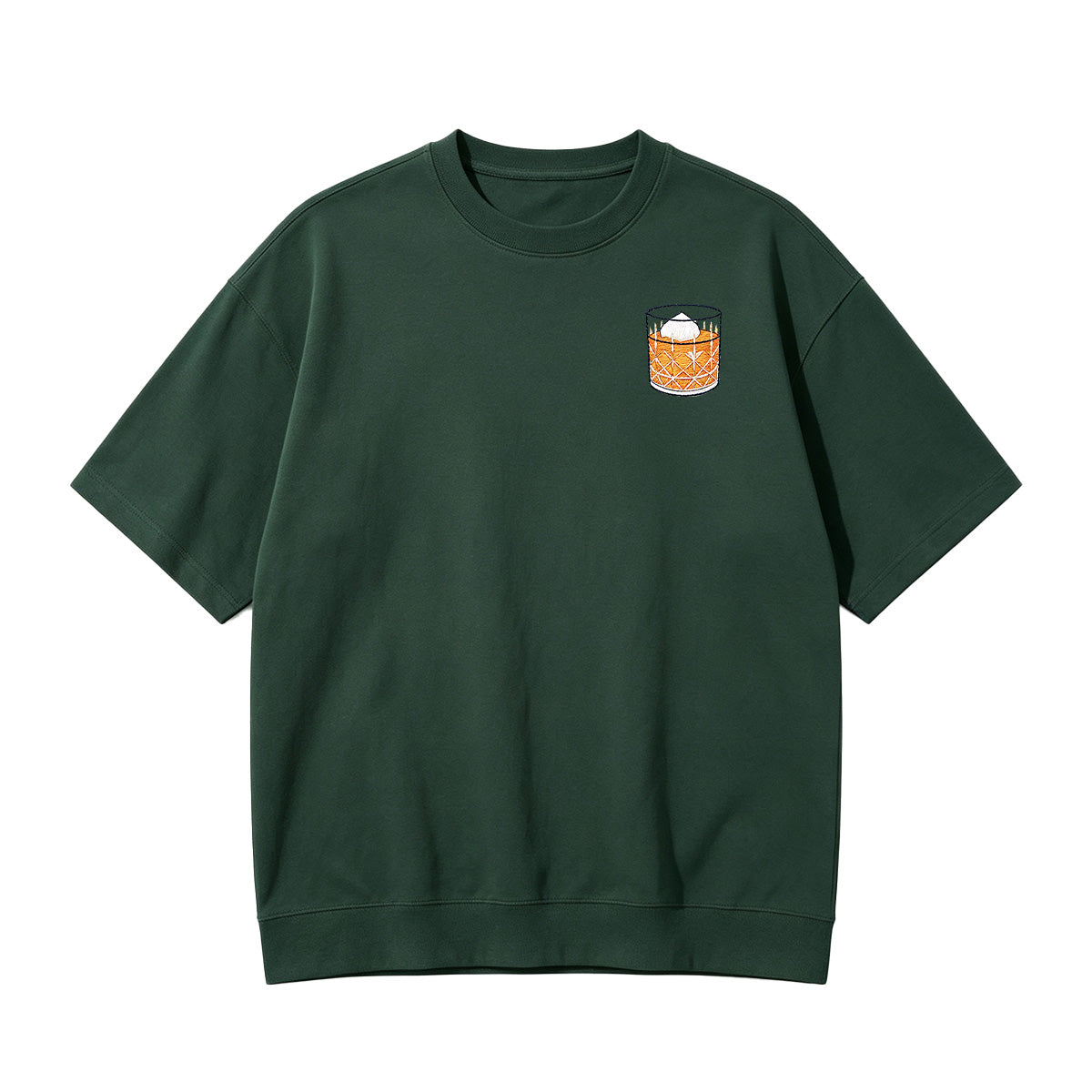 Embroidered Whiskey on the Rocks T-shirt