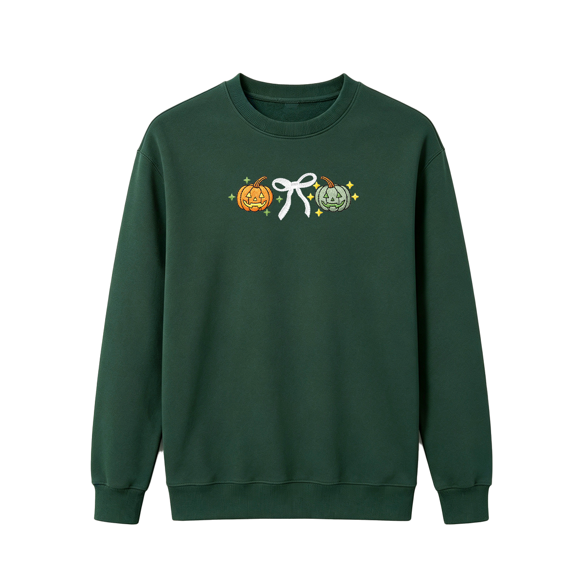 Embroidered Halloween Coquette Pumpkins Sweatshirt