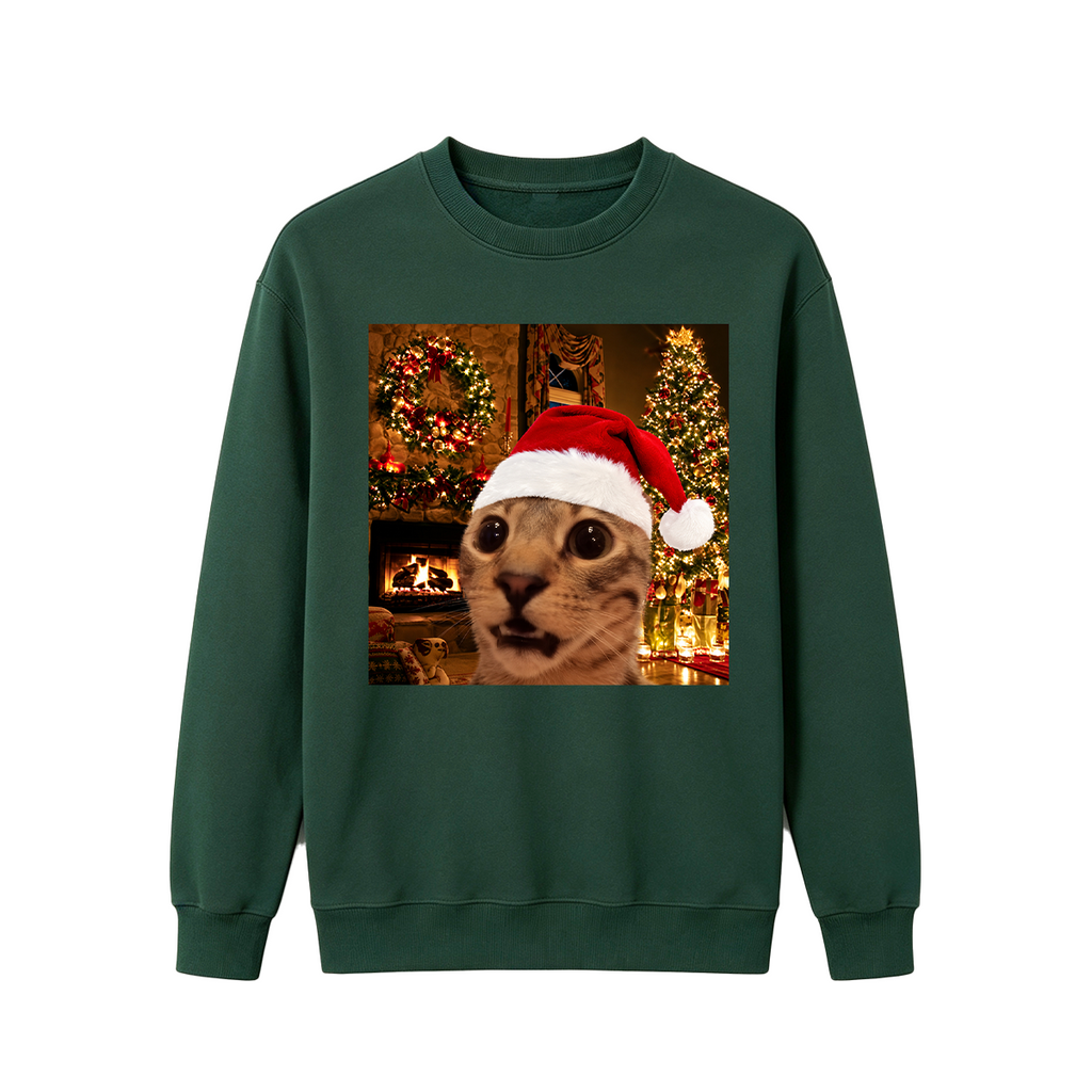 Funny Christmas Cat Oversized T-shirt