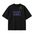 Embroidered Halloween Spiderweb Neckline T-shirt