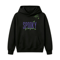 Embroidered Halloween Spiderweb Neckline Hoodie