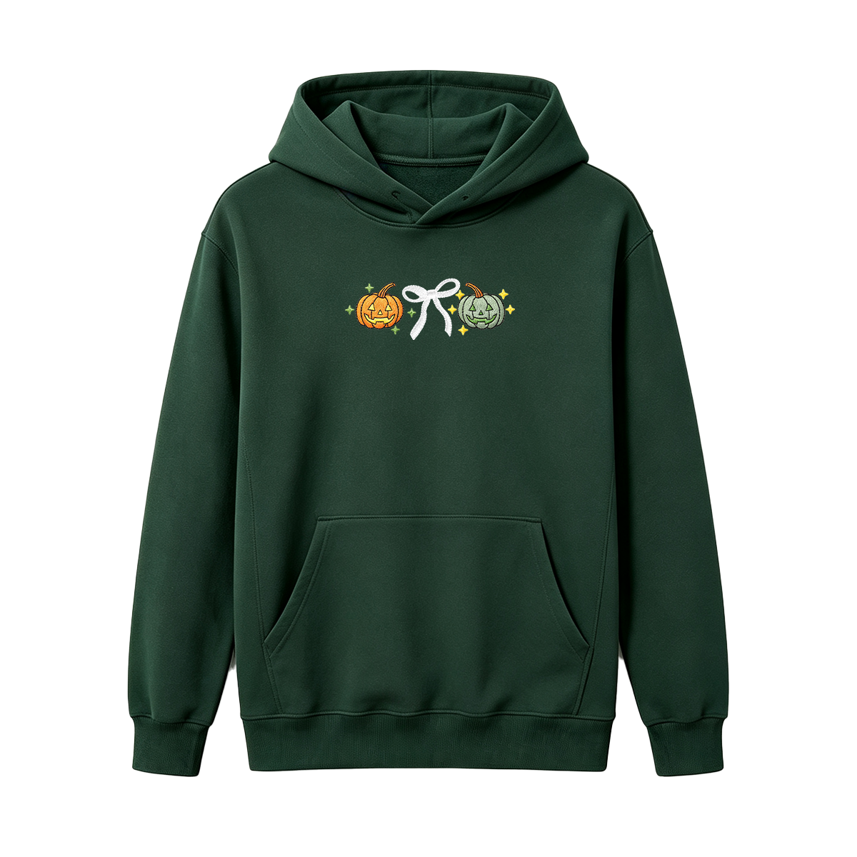 Embroidered Halloween Coquette Pumpkins Hoodie