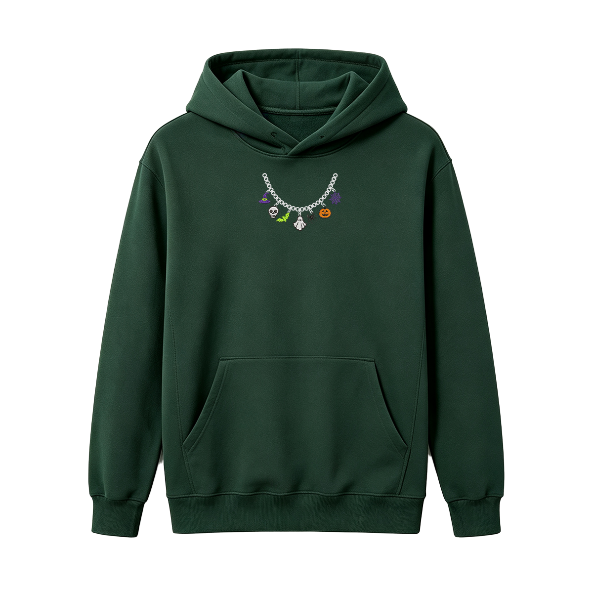 Spooky Season Necklace Charms Embroidered Halloween  Hoodie