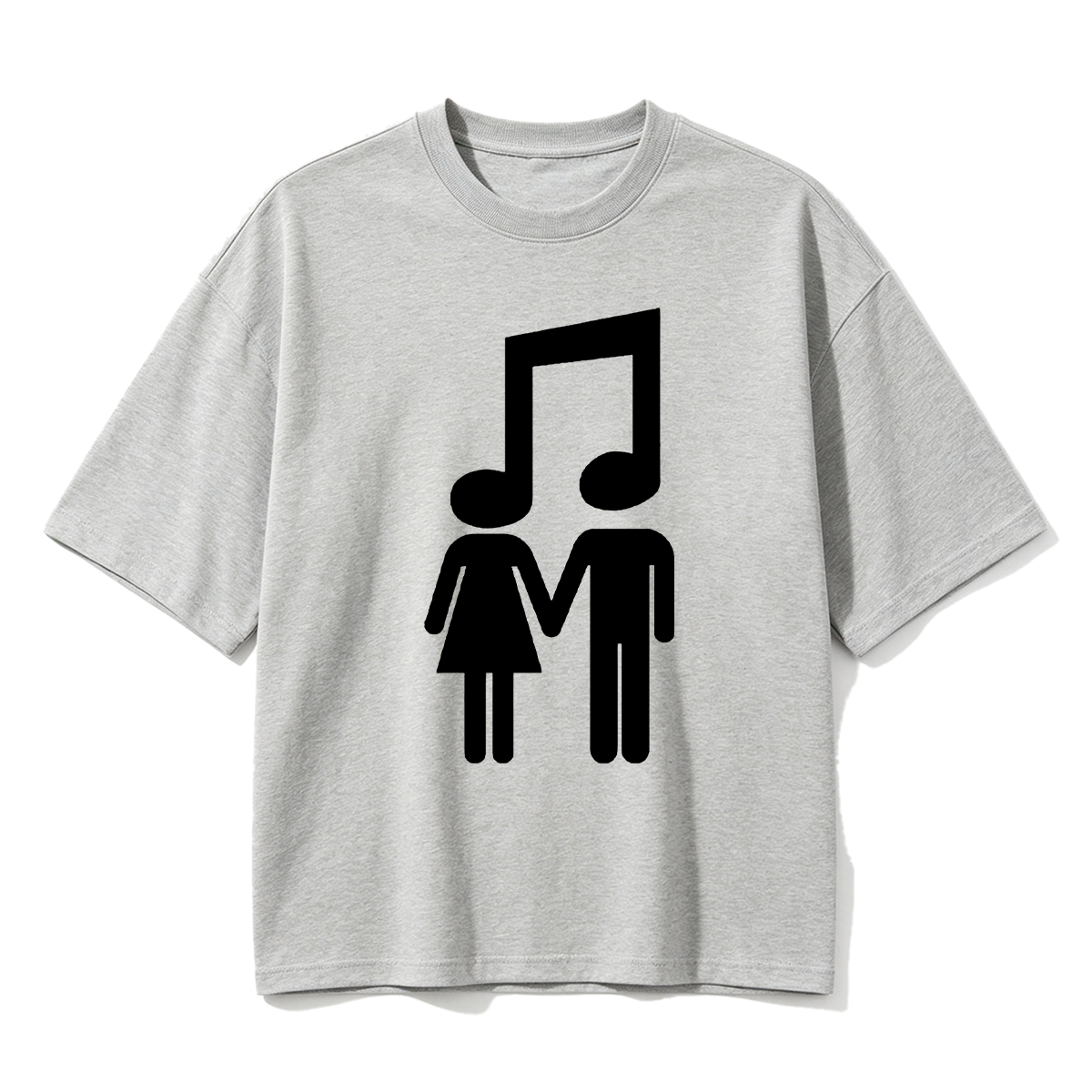 Music Note Couple Oversized T-shirt