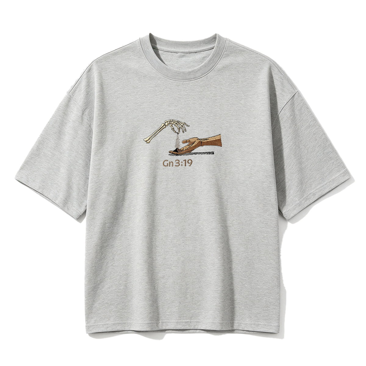 Embroidered  The Significance of Genesis 3:19 in Christian Fashion T-shirt
