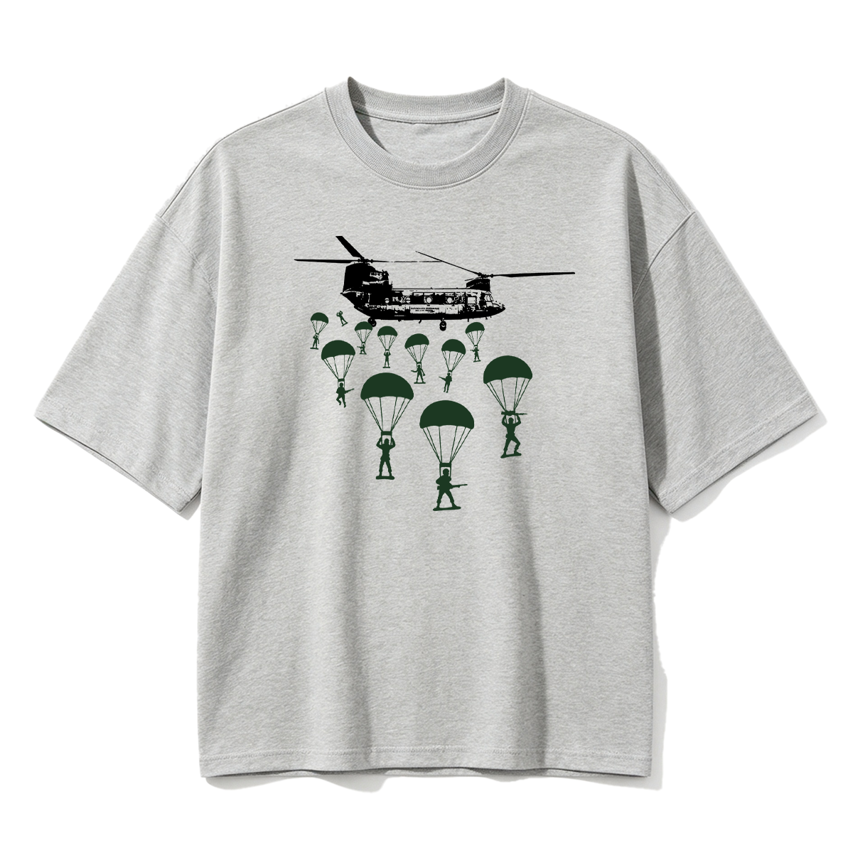 Paratroopers With Chinook Helicopter Oversized T-shirt