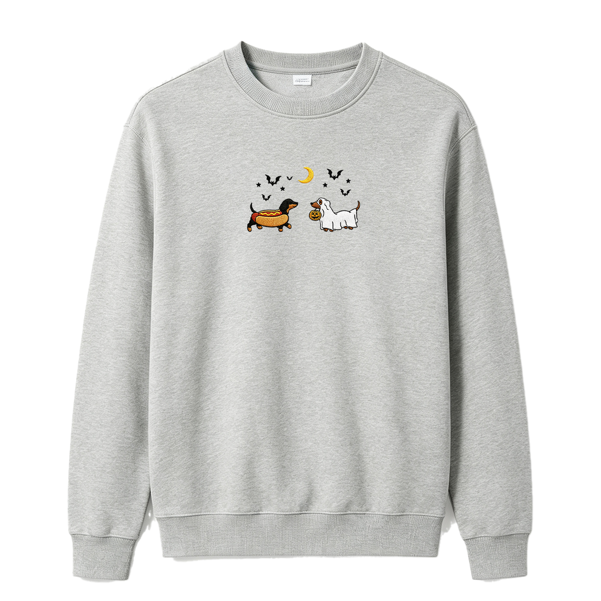 Embroidered Halloween Black and Brown & Brown Dachshunds Spooky Season Sweatshirt