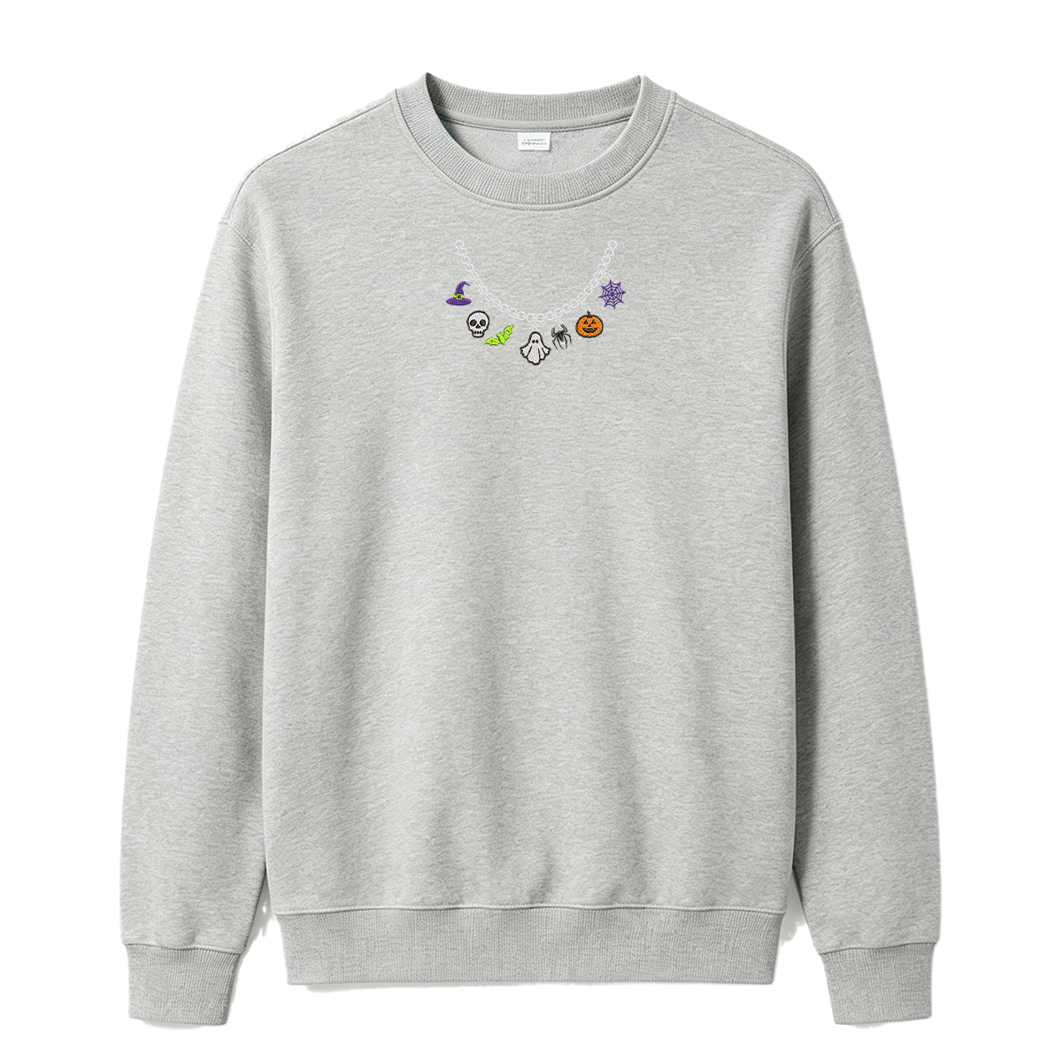 Spooky Season Necklace Charms Embroidered Halloween Sweatshirt
