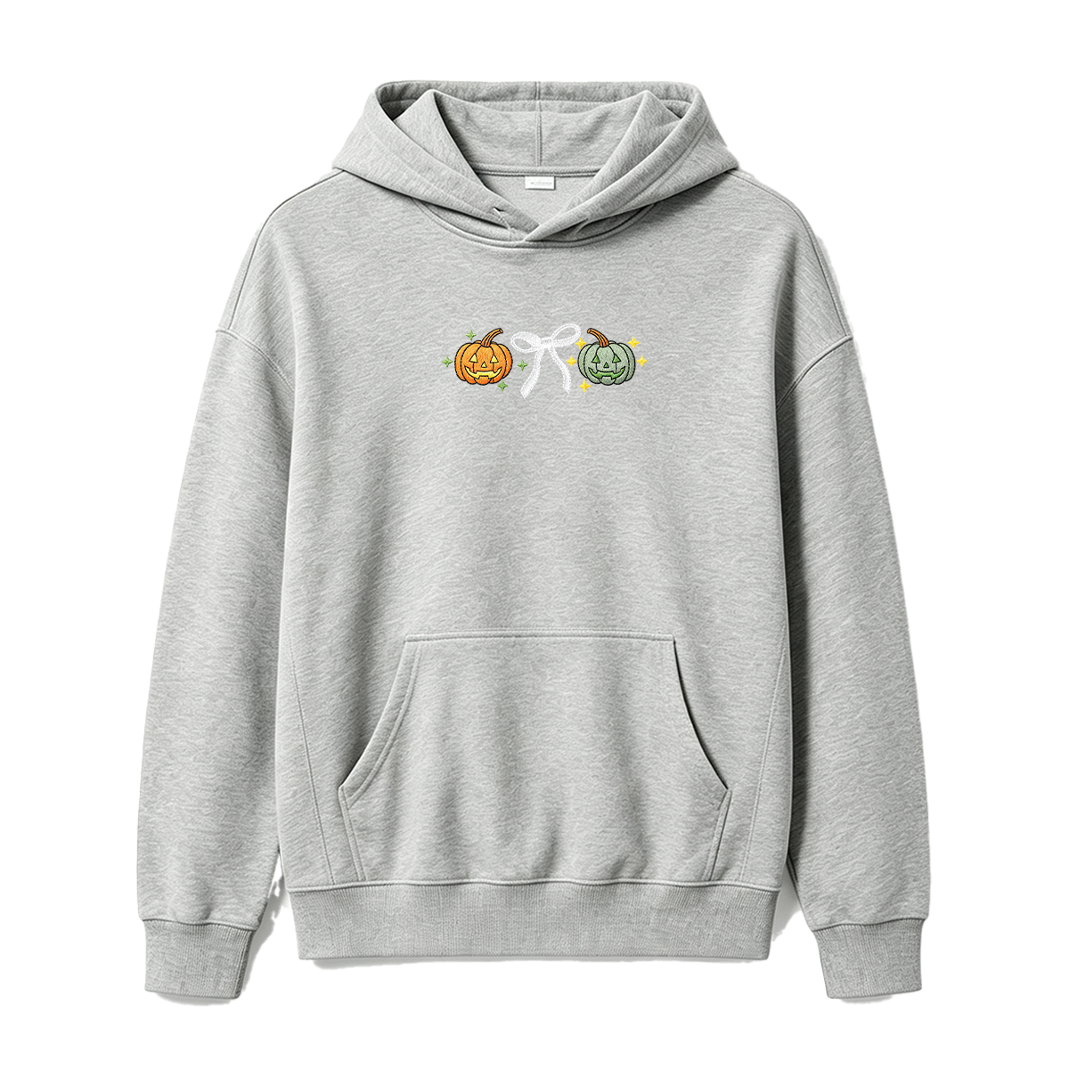 Embroidered Halloween Coquette Pumpkins Hoodie