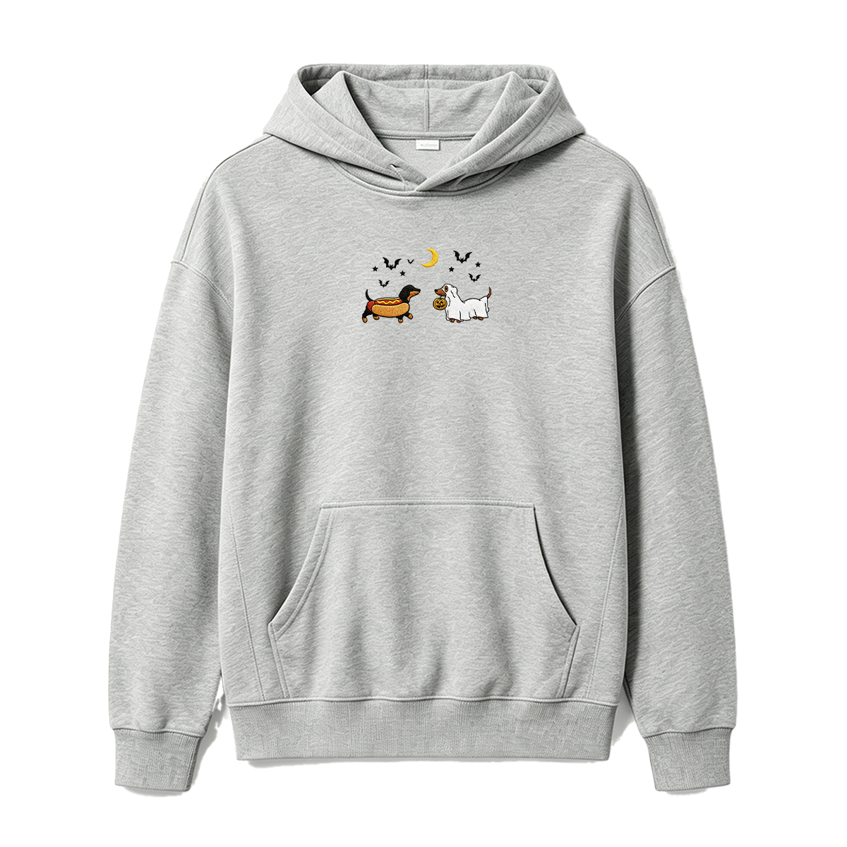 Embroidered Halloween Black and Brown & Brown Dachshunds Spooky Season  Hoodie