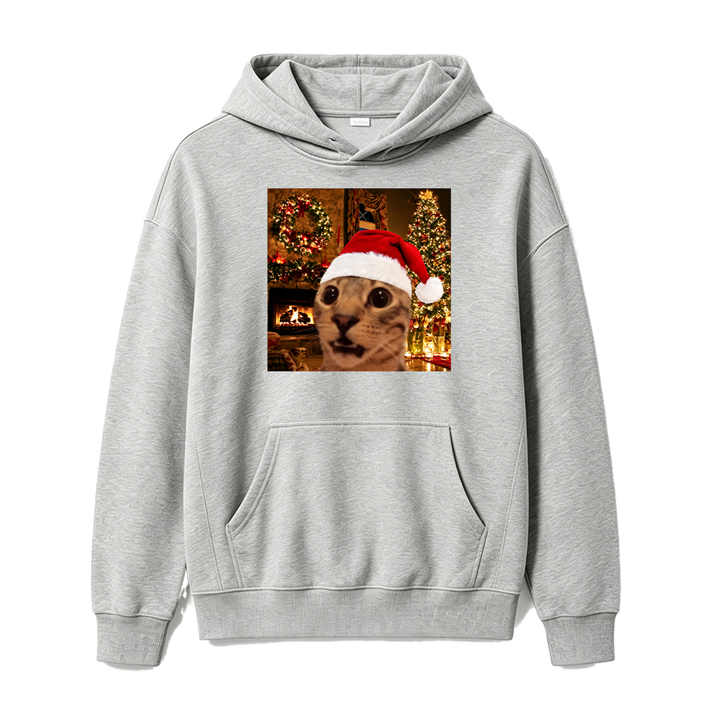 Funny Christmas Cat Oversized T-shirt
