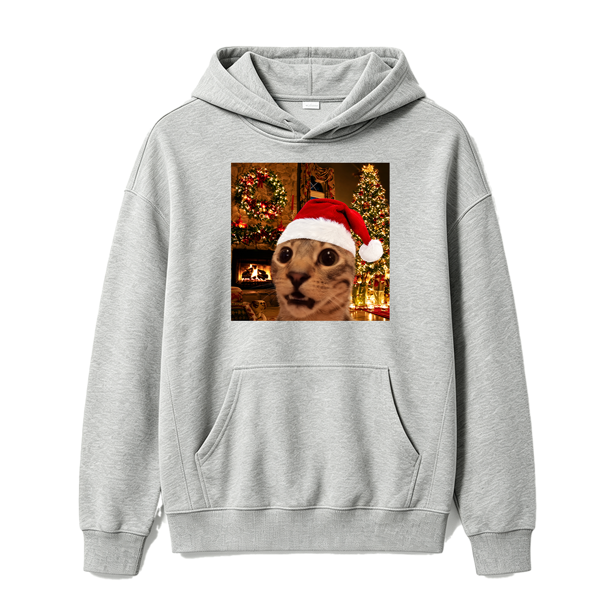 Funny Christmas Cat Oversized T-shirt