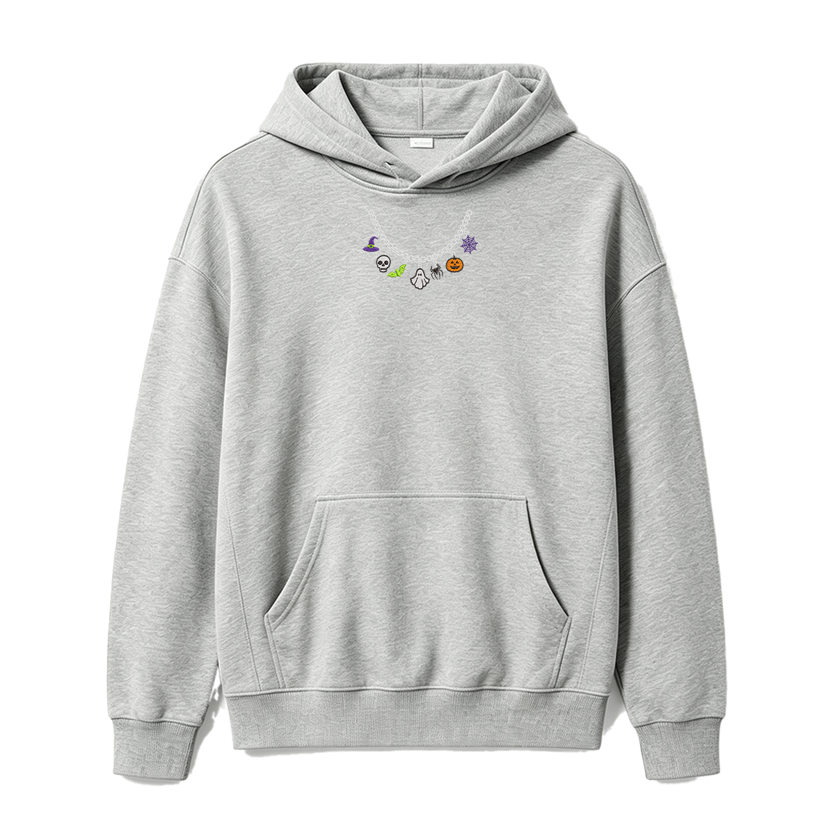 Spooky Season Necklace Charms Embroidered Halloween  Hoodie