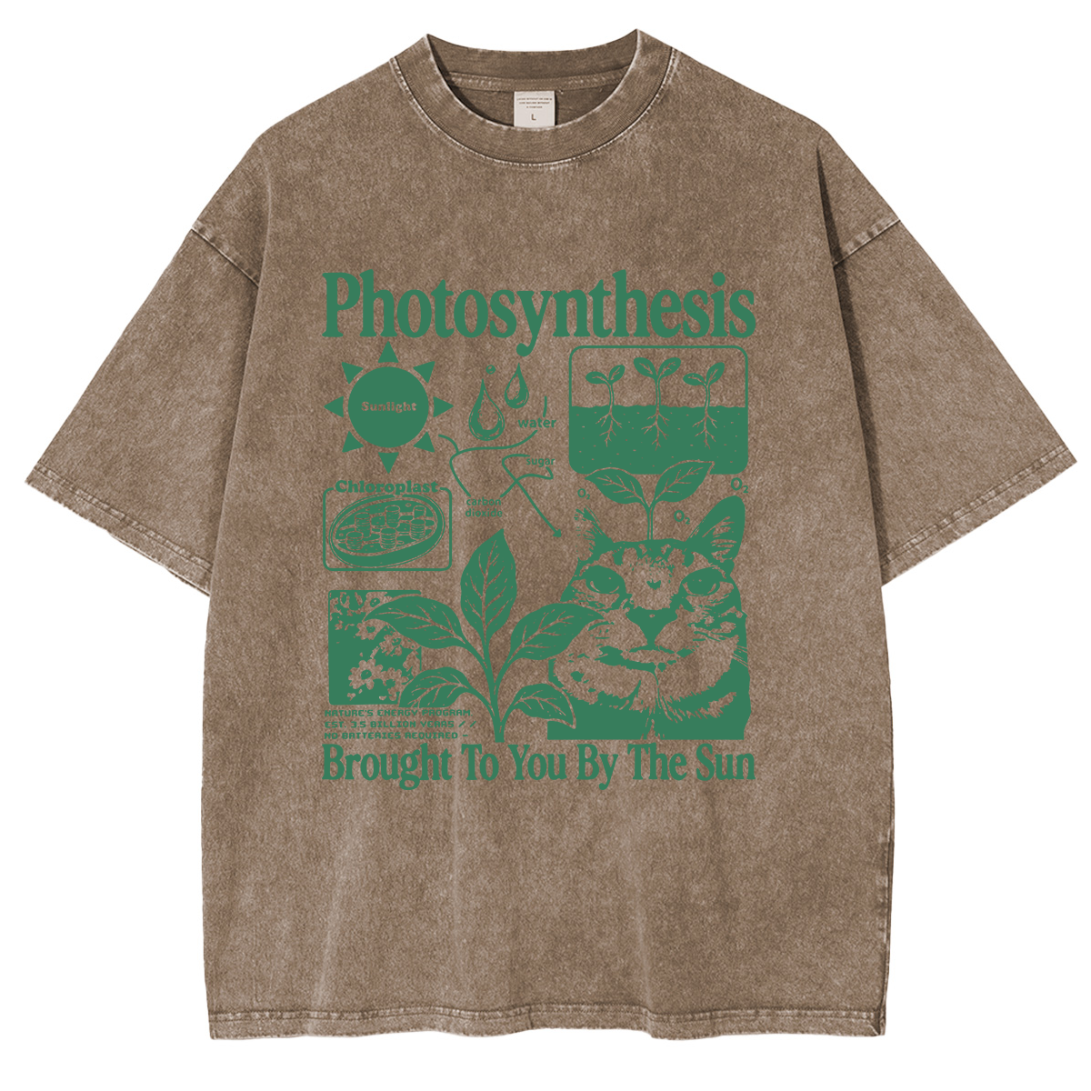 Photosynthesis Cat Washed T-shirts