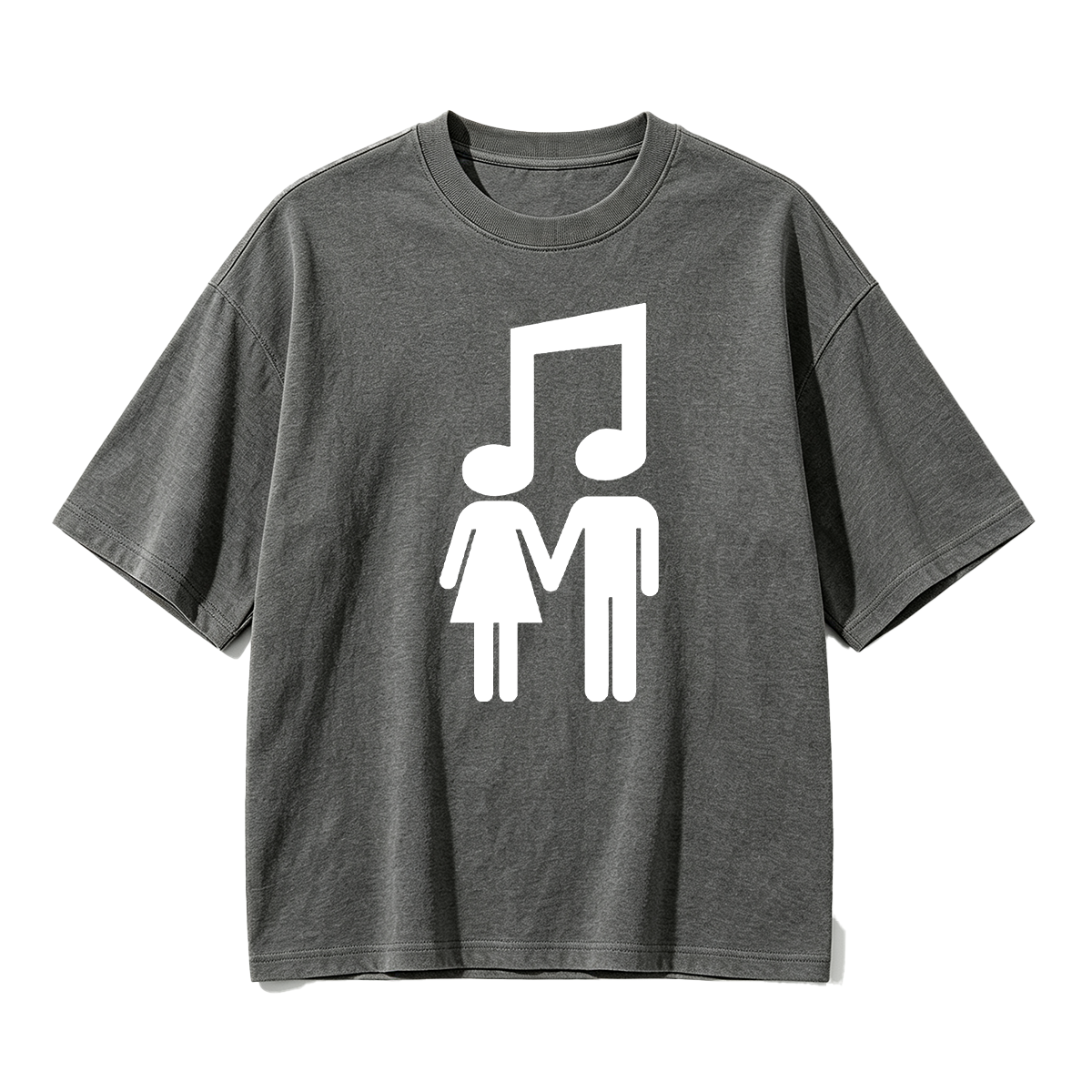 Music Note Couple Oversized T-shirt