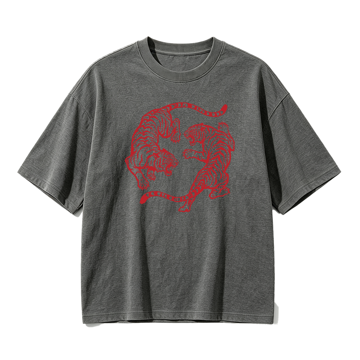 Vintage Tiger Yin Yang Oversized T-shirt