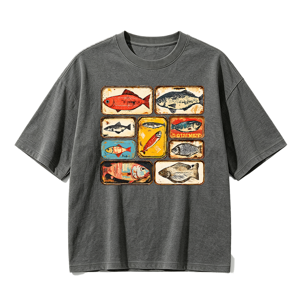 Vintage Tinned Fish Oversized T-shirt