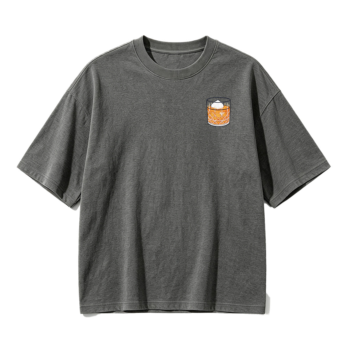 Embroidered Whiskey on the Rocks T-shirt