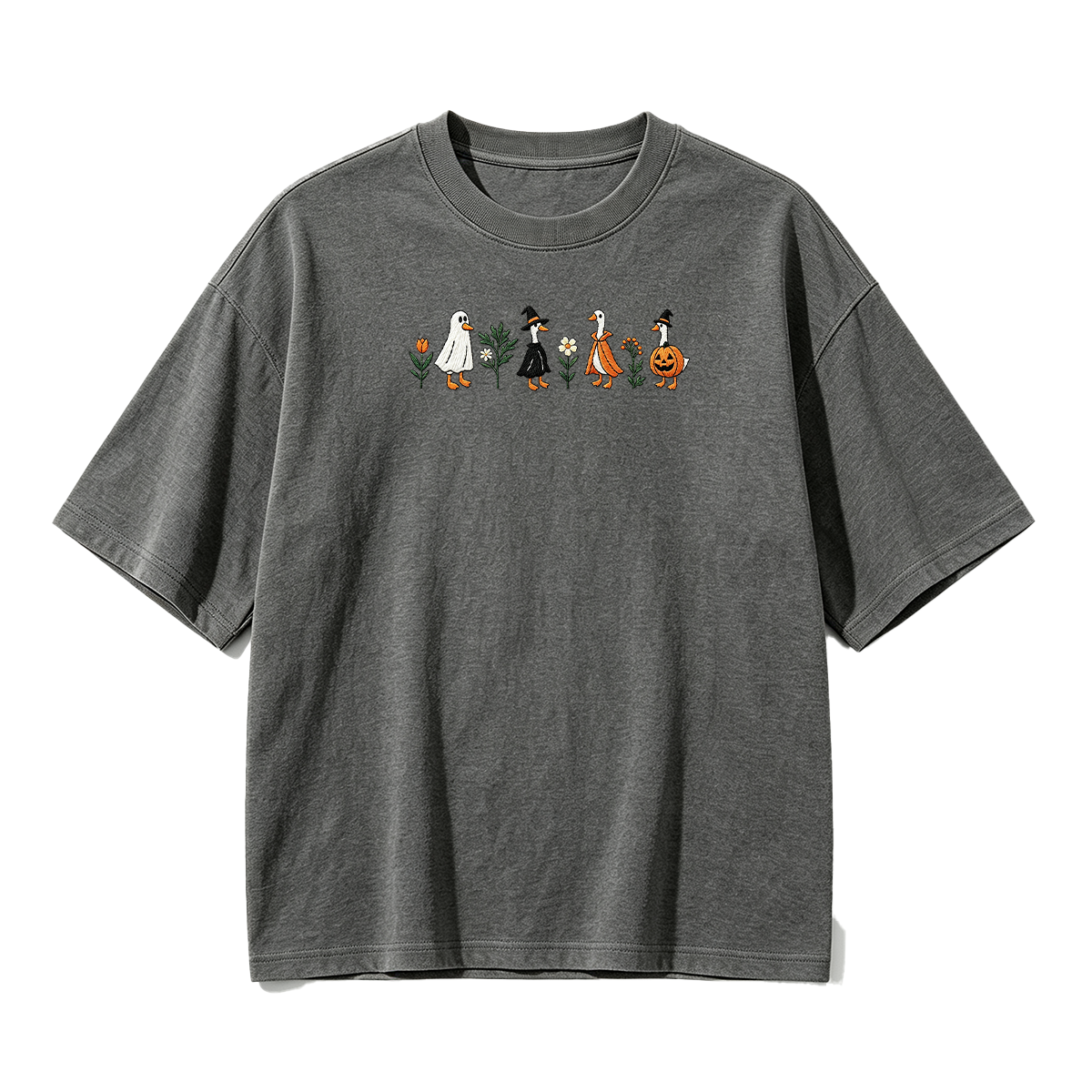 Embroidered Spooky Goose Halloween T-shirt