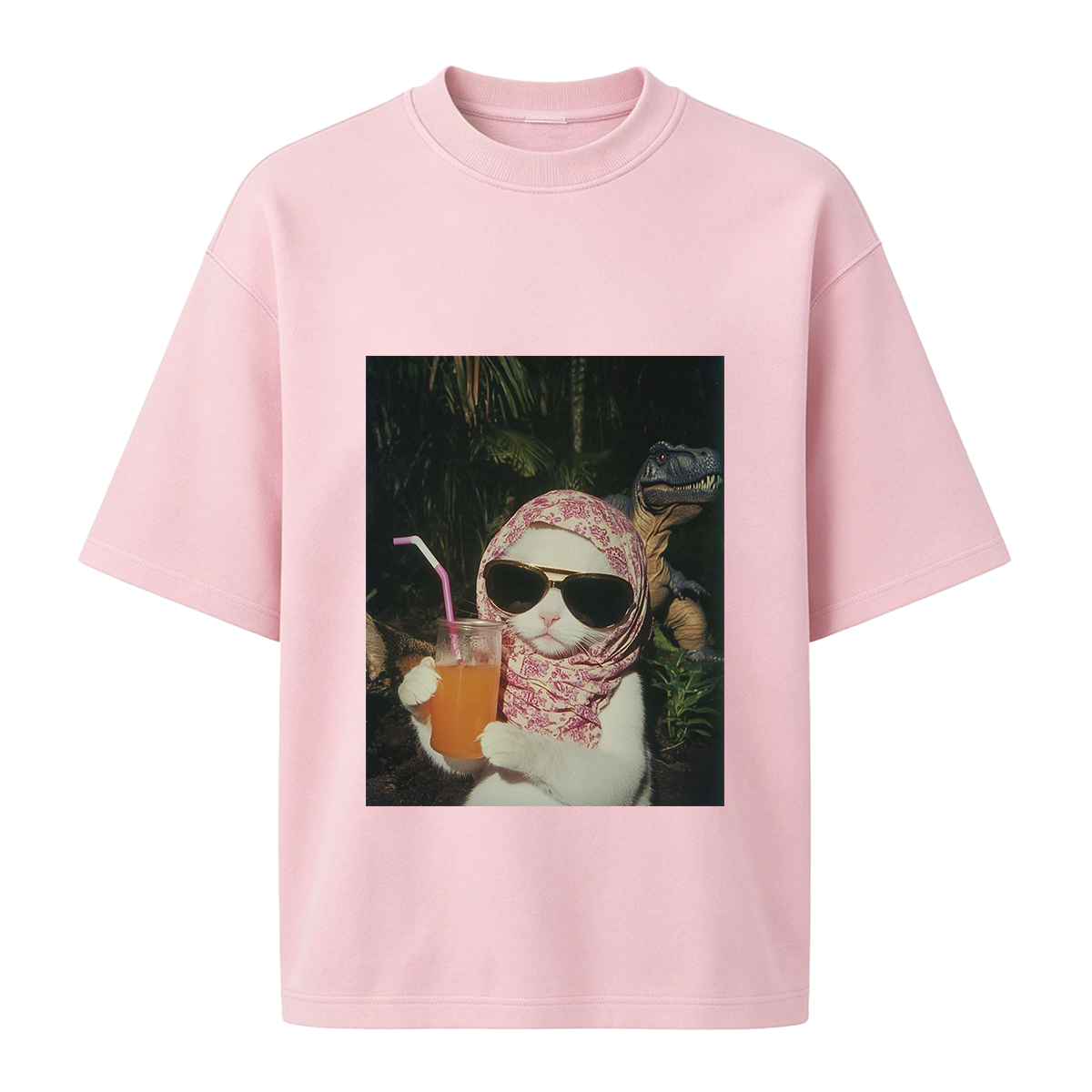 Funny Cat and Dinosaur T-shirt