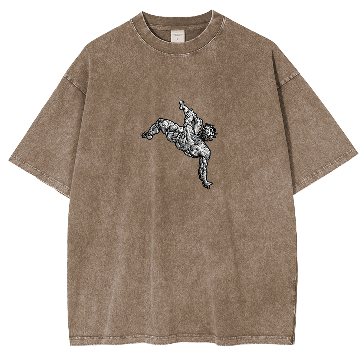 Embroidered  art THE FALL OF PHAETON Washed T-shirt