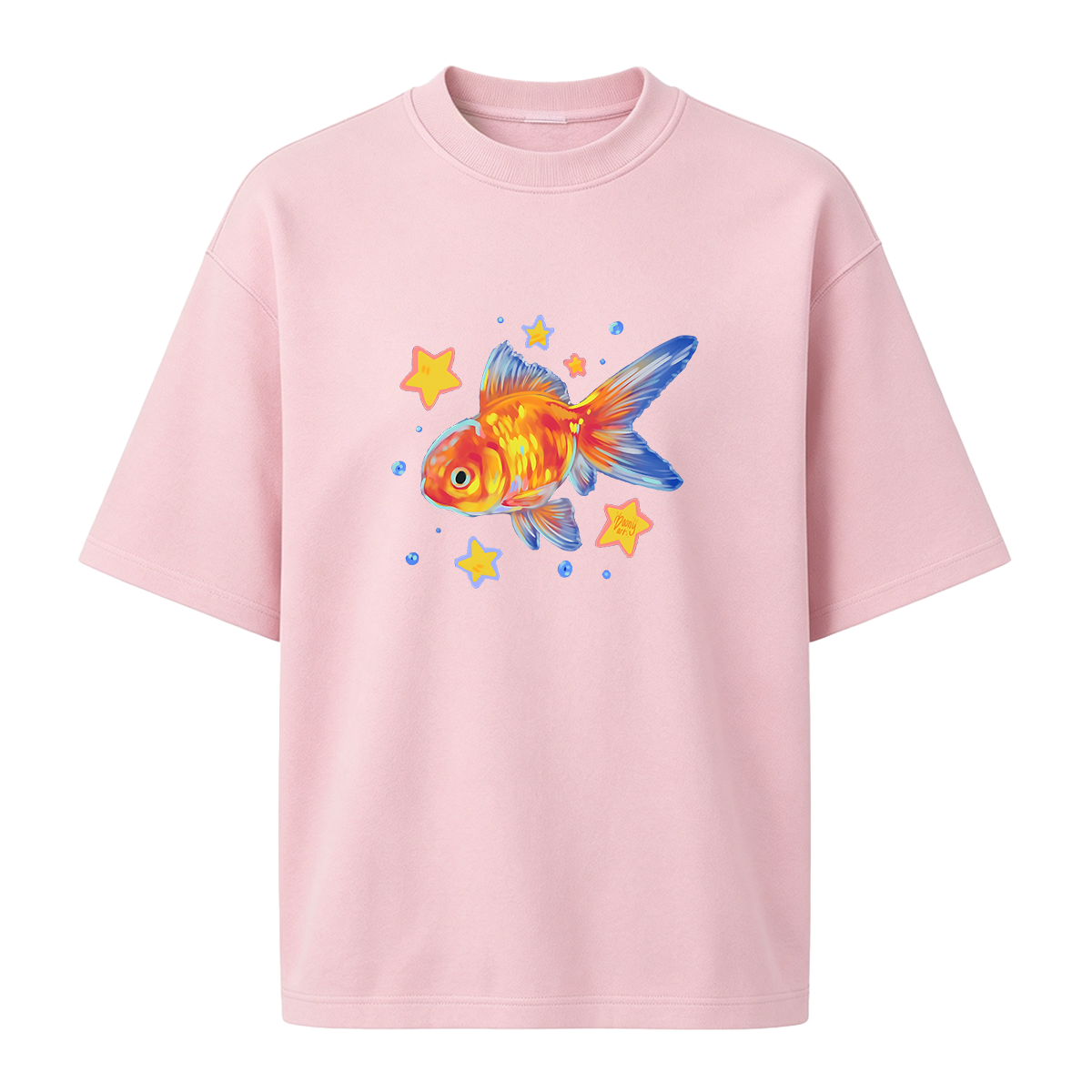 Goldfish Illustration Oversized T-shirt