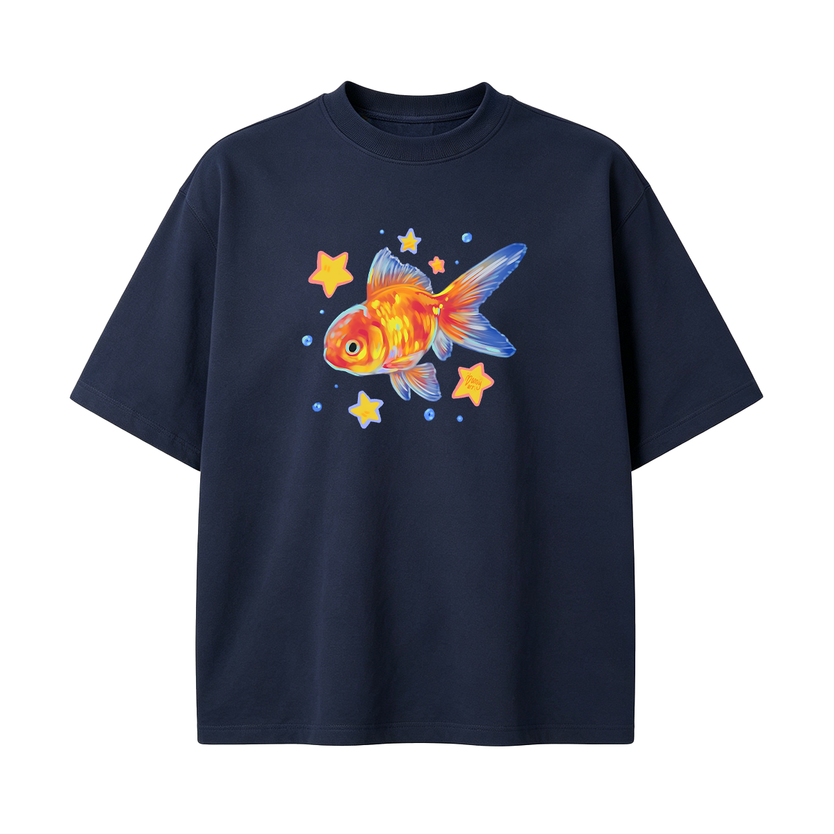 Goldfish Illustration Oversized T-shirt