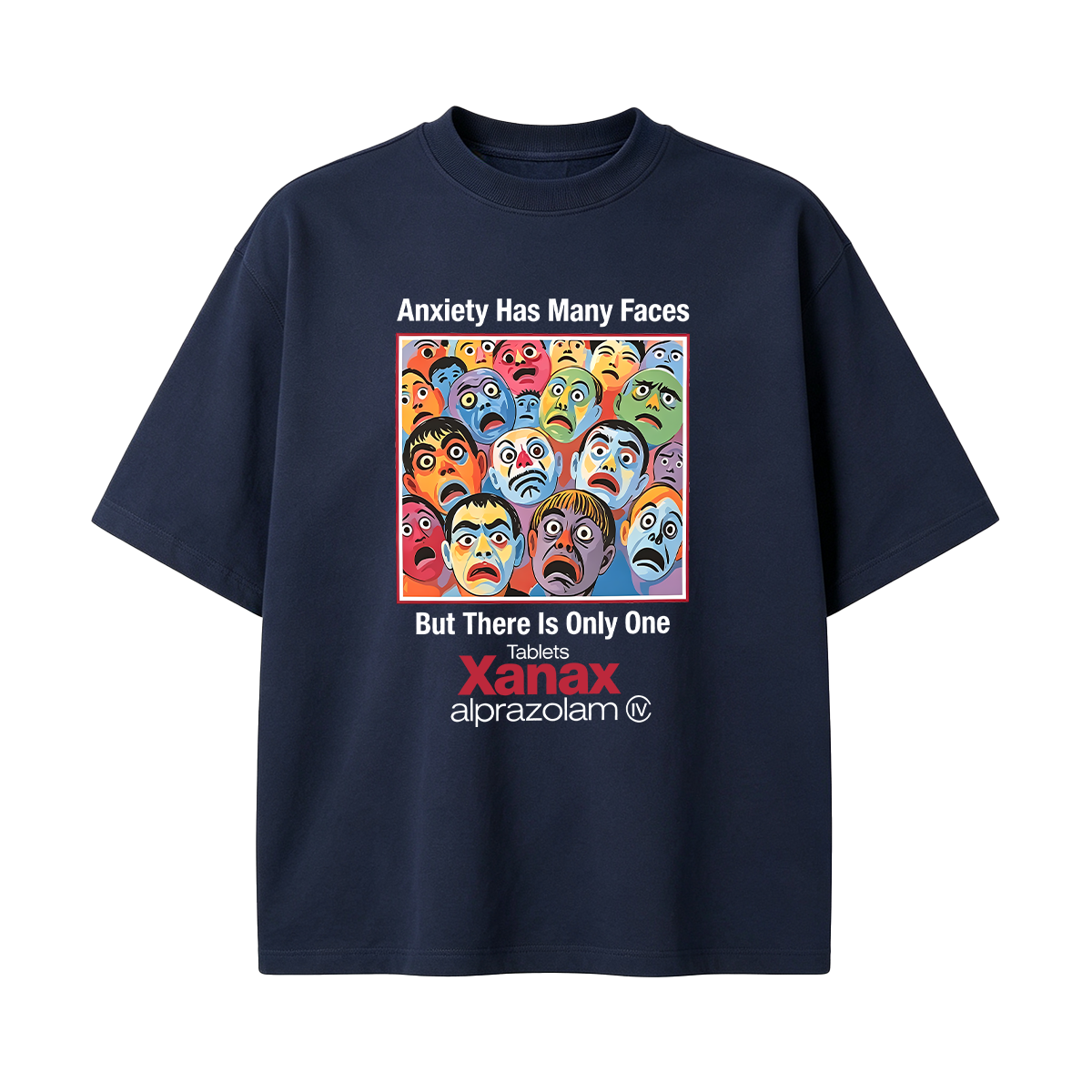 Anxiety Has Many Faces Cotton Oversized T-shirt
