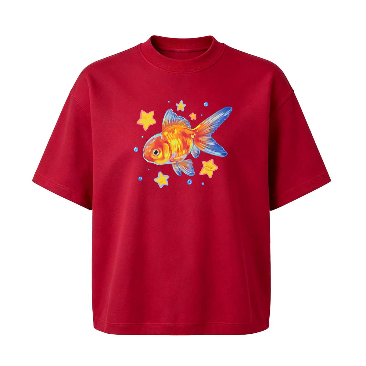Goldfish Illustration Oversized T-shirt