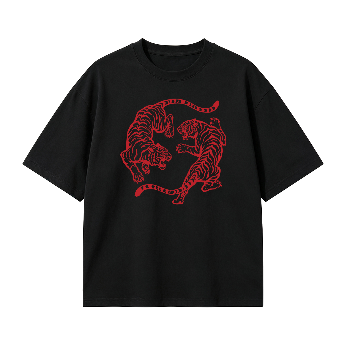 Vintage Tiger Yin Yang Oversized T-shirt