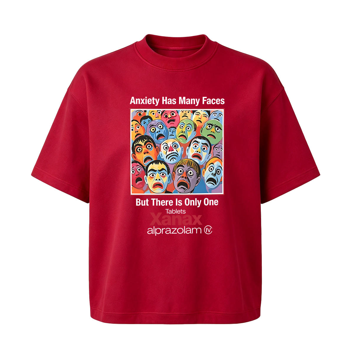 Anxiety Has Many Faces Cotton Oversized T-shirt