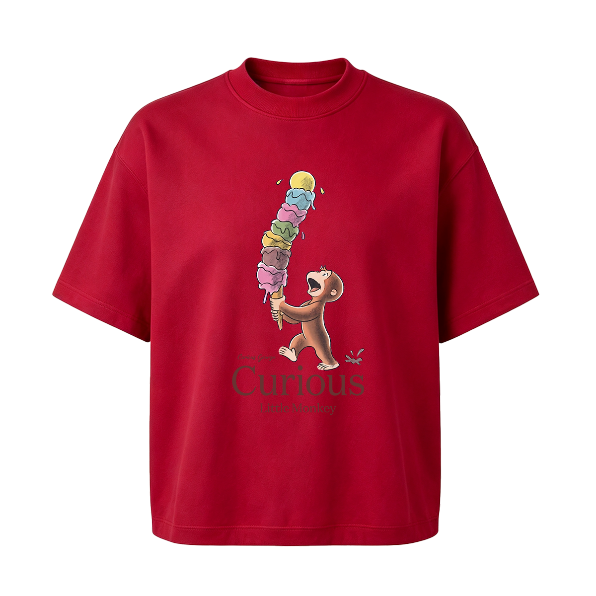 Curious George Has An Ice Cream Treat Oversized T-shirt