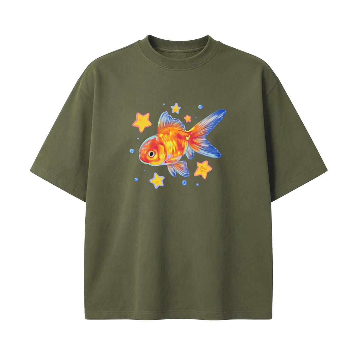 Goldfish Illustration Oversized T-shirt