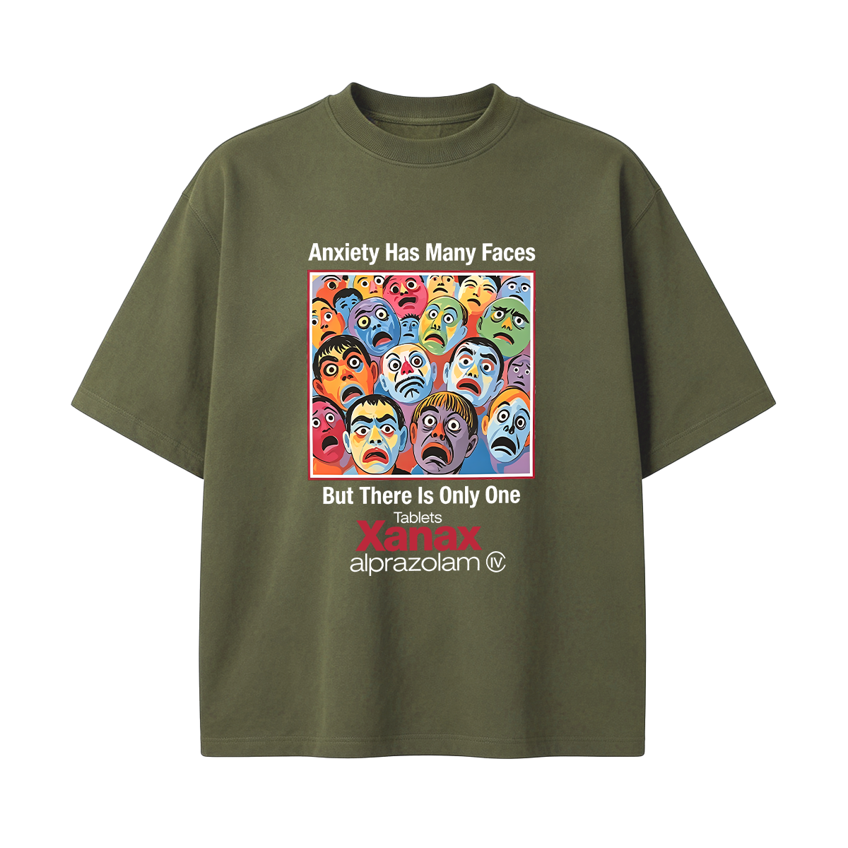Anxiety Has Many Faces Cotton Oversized T-shirt