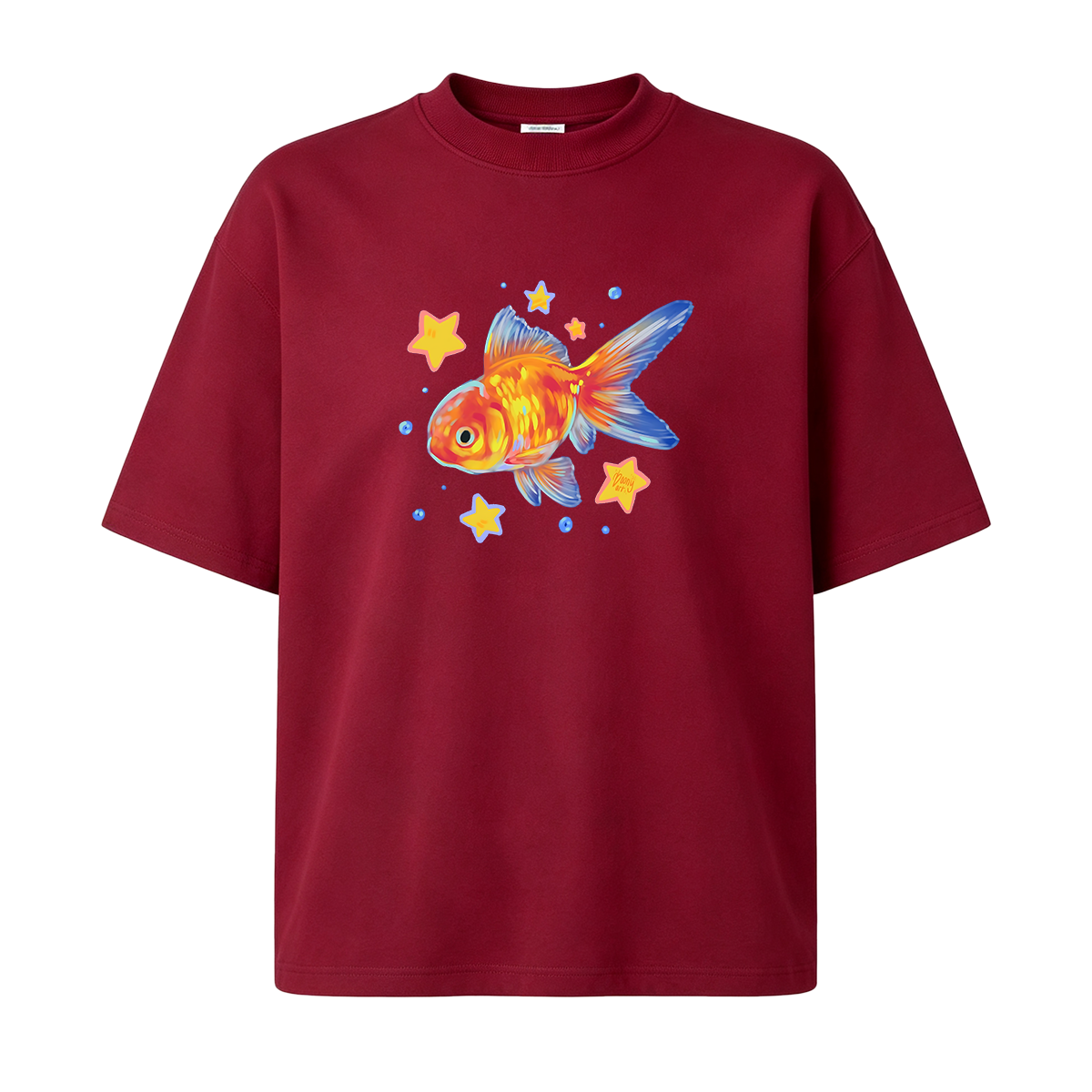 Goldfish Illustration Oversized T-shirt