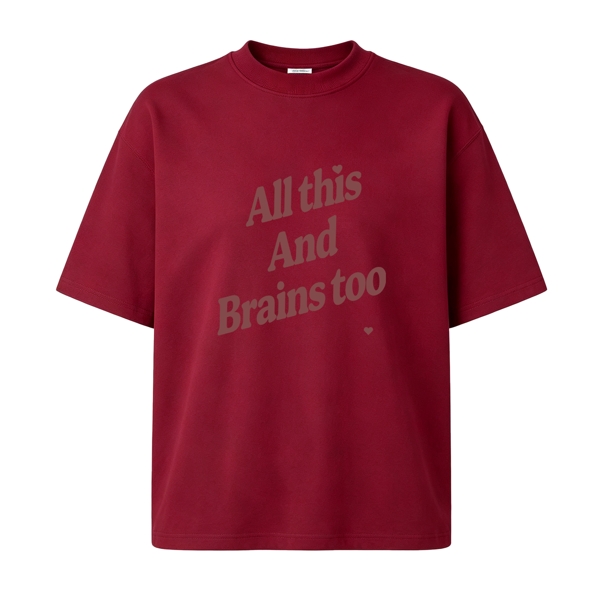 Vintage Red Lettering Slogan Oversized T-shirt