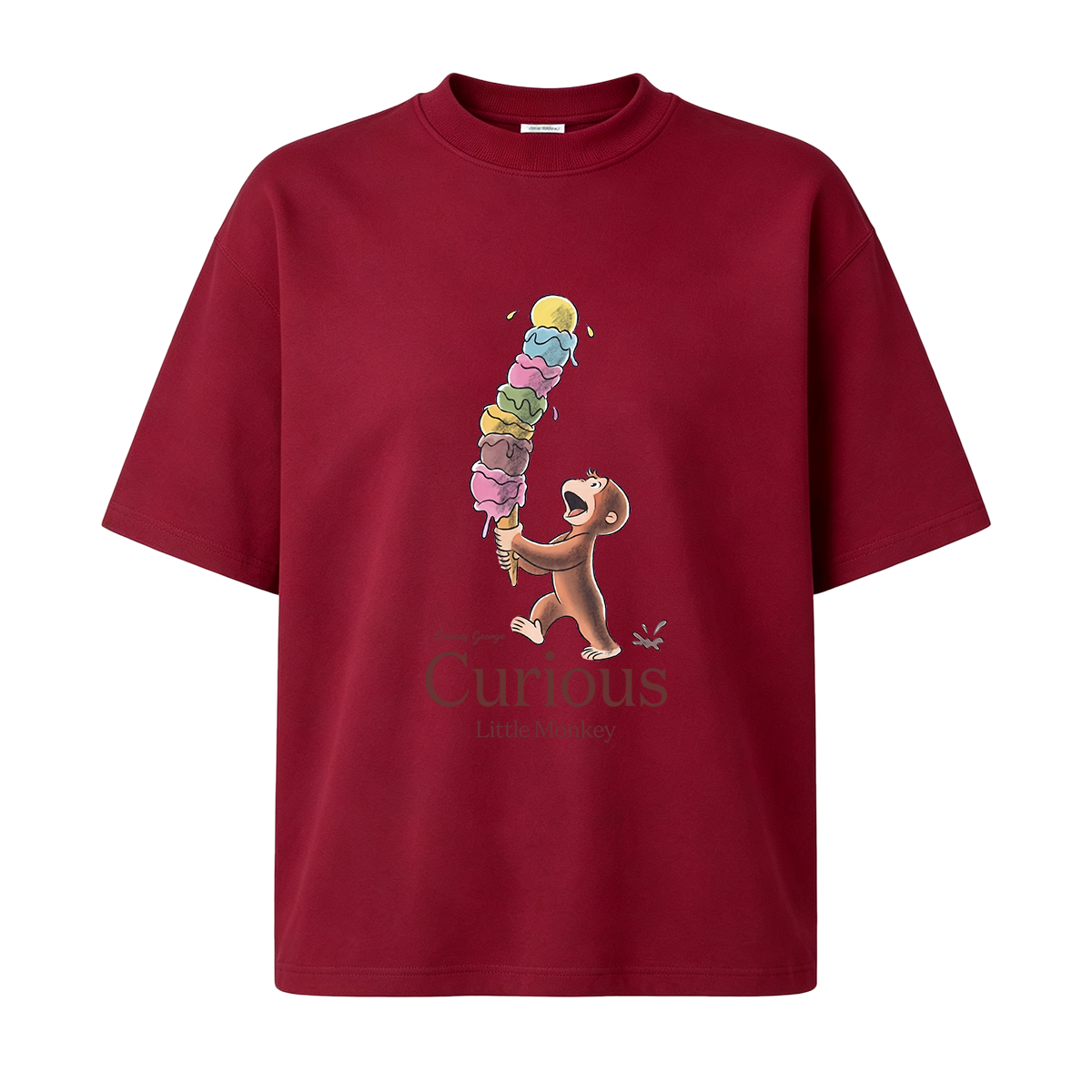 Curious George Has An Ice Cream Treat Oversized T-shirt