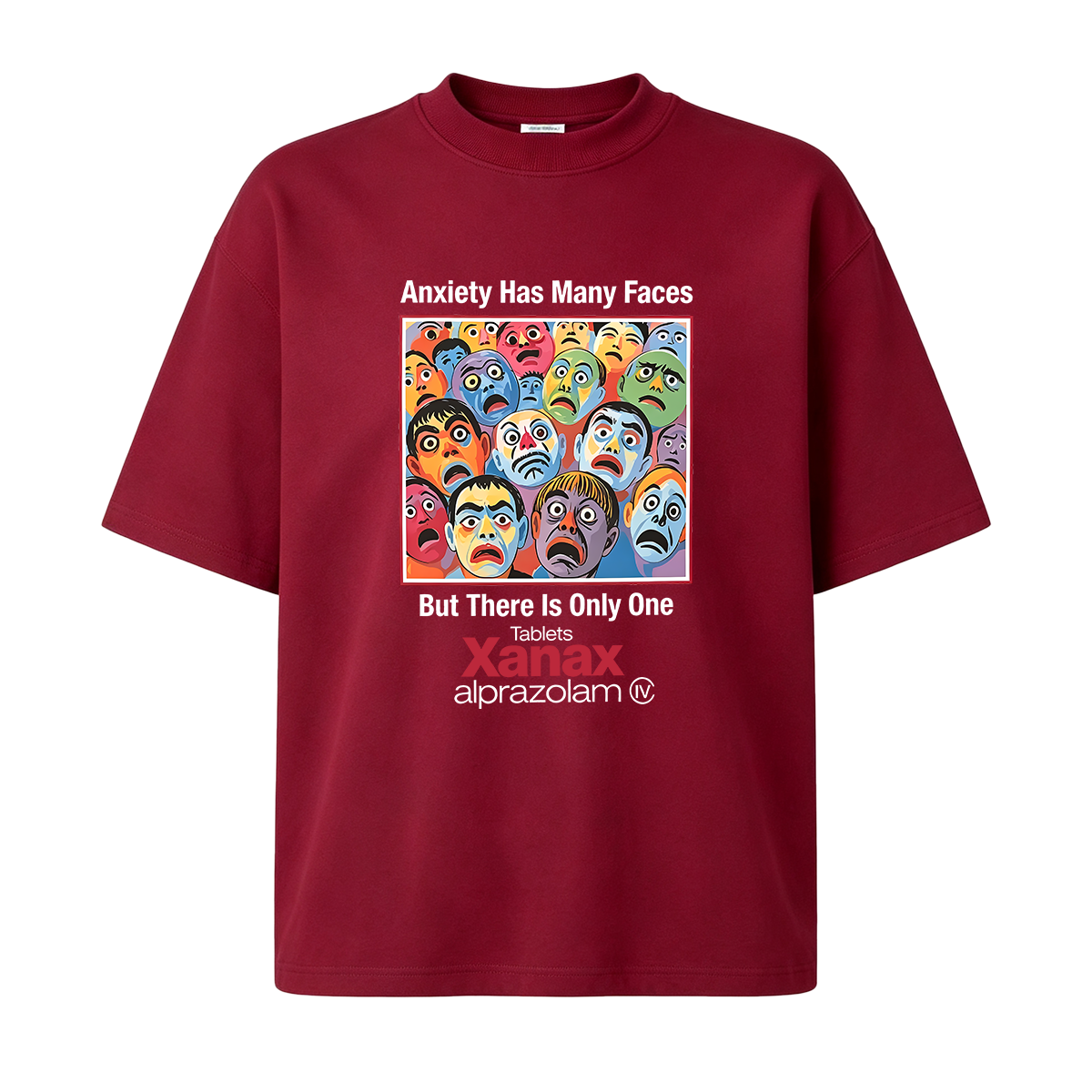 Anxiety Has Many Faces Cotton Oversized T-shirt