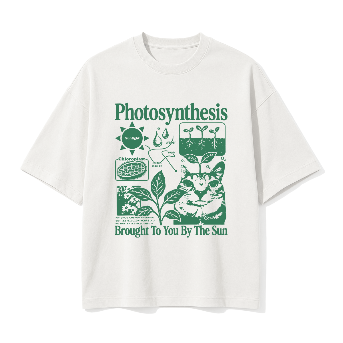 Photosynthesis Cat Oversized T-shirt