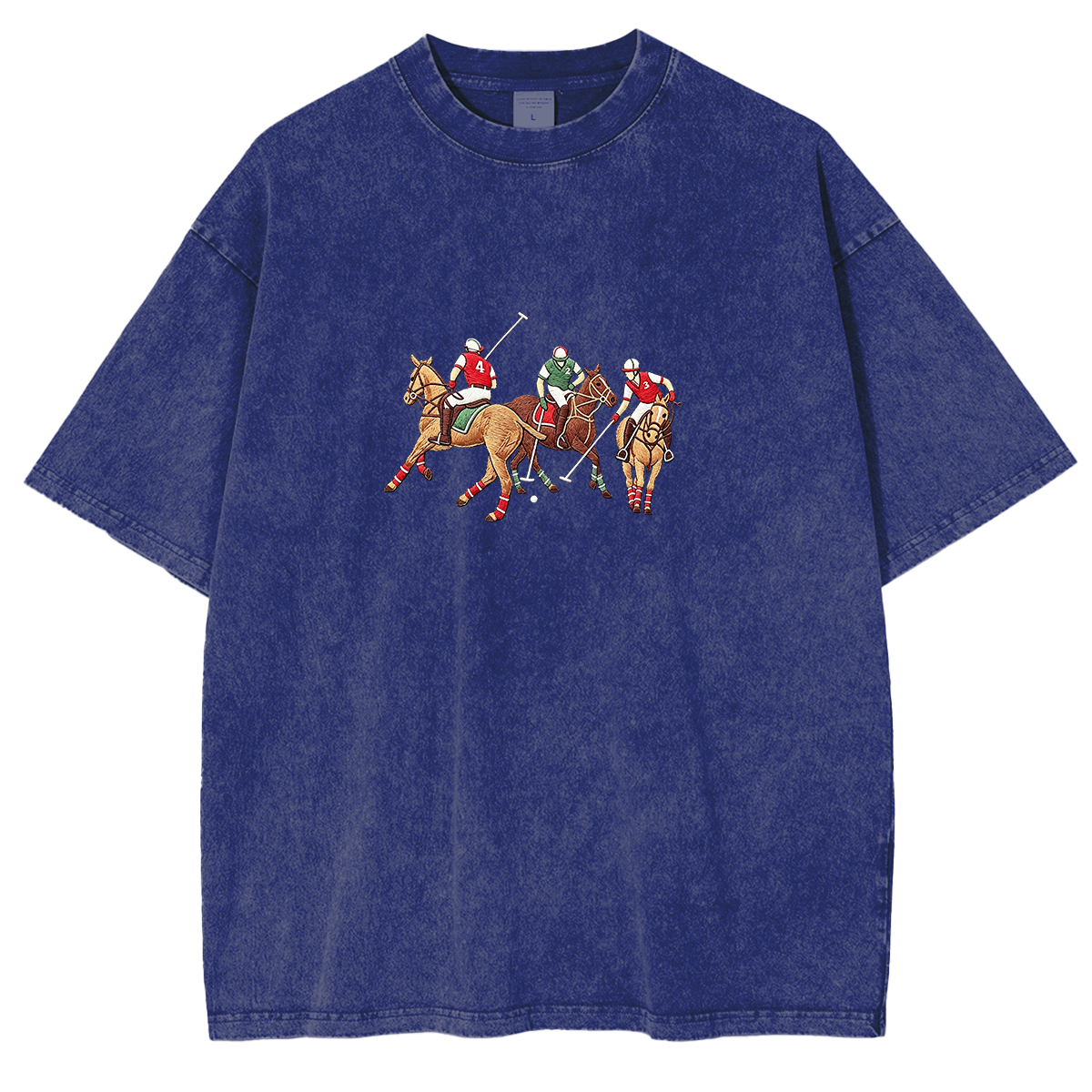 Embroidered POLO  Washed T-shirt