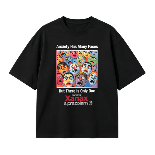 Anxiety Has Many Faces Cotton Oversized T-shirt