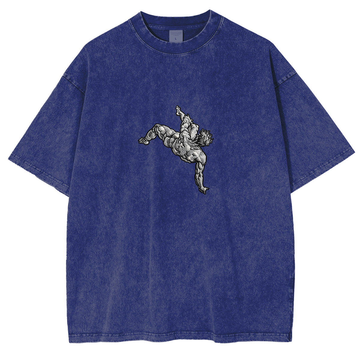 Embroidered  art THE FALL OF PHAETON Washed T-shirt