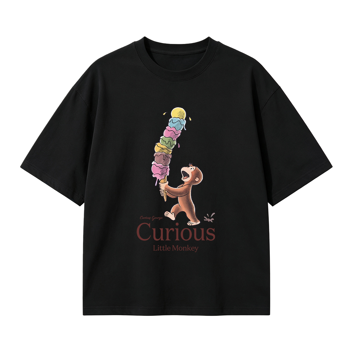 Curious George Has An Ice Cream Treat Oversized T-shirt