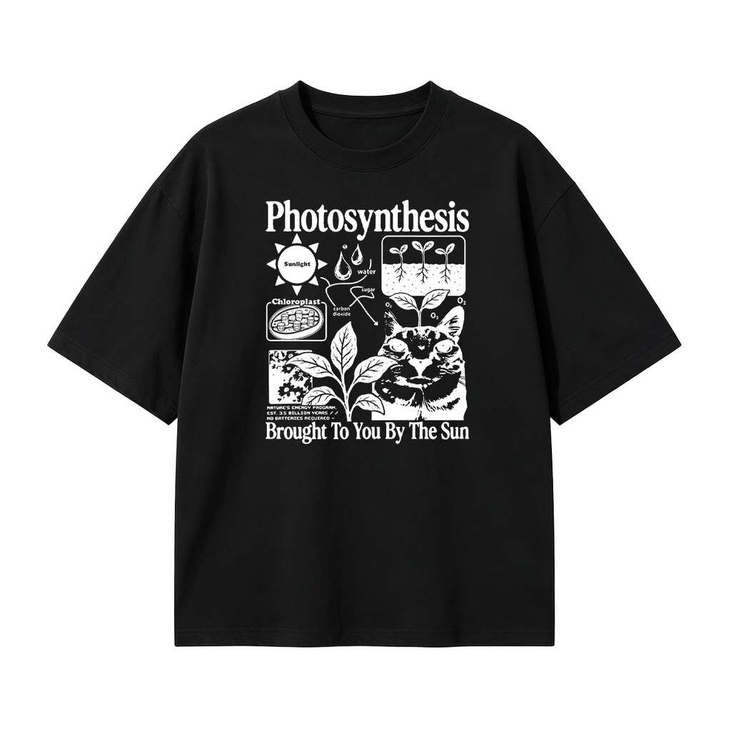 Photosynthesis Cat Oversized T-shirt