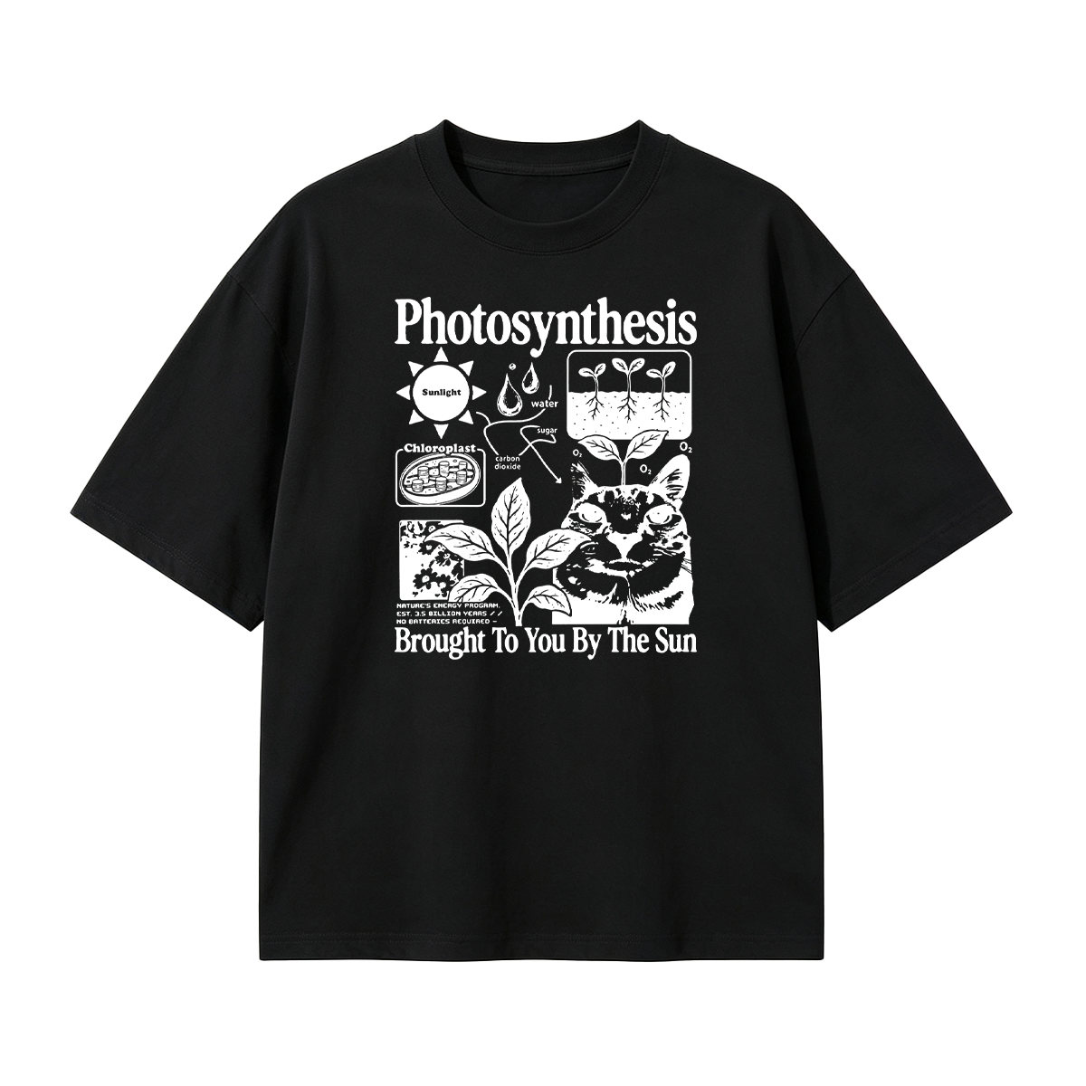 Photosynthesis Cat Oversized T-shirt