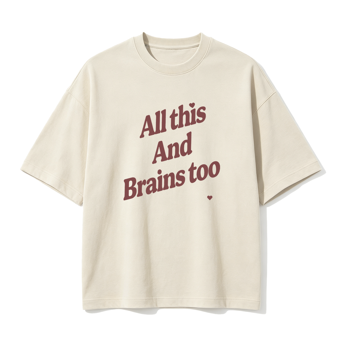 Vintage Red Lettering Slogan Oversized T-shirt